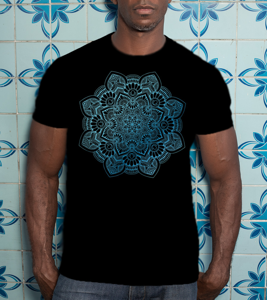 Mandala Flower Classic Blue T-Shirt