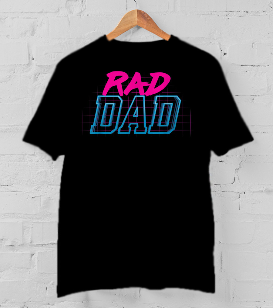 Rad Dad Retro 1980s Neon Vibes T-Shirt