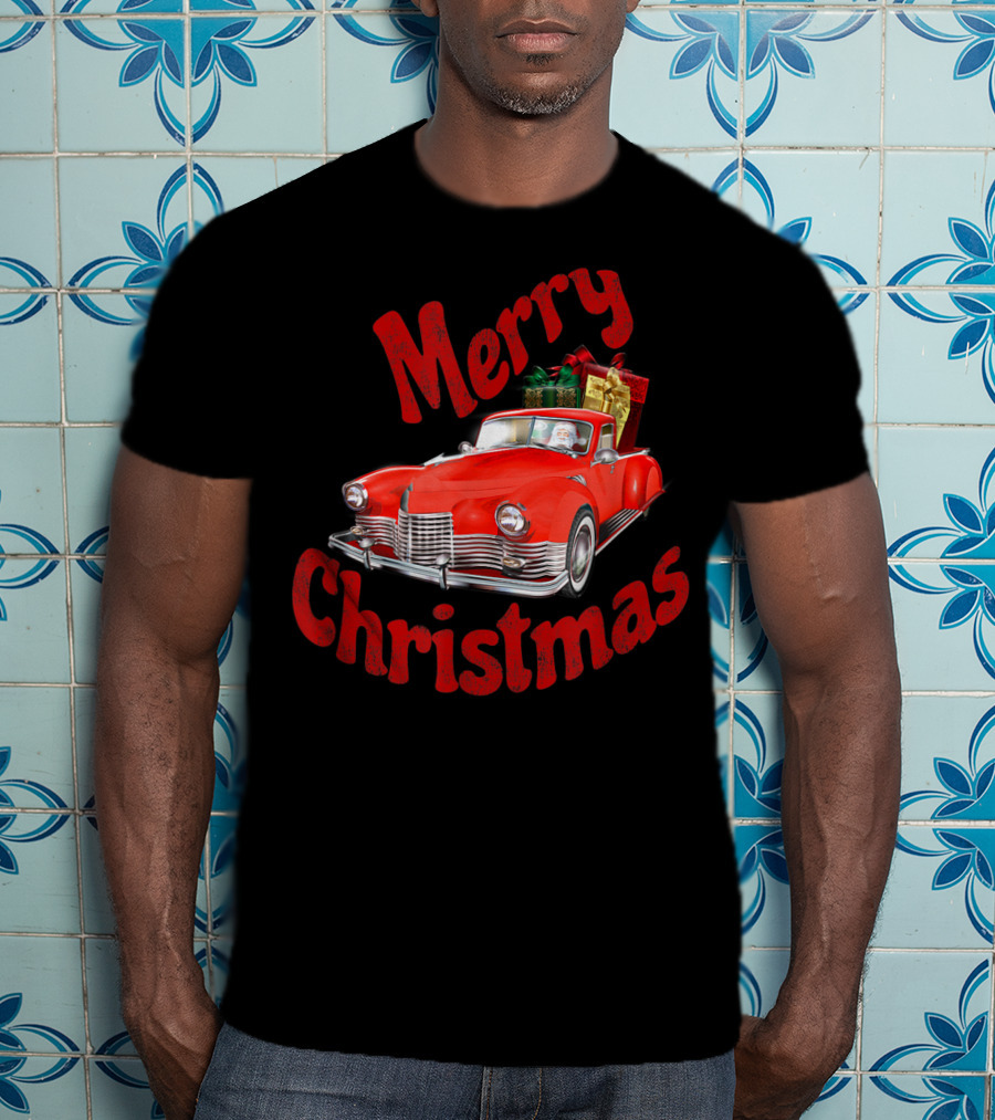 Merry Christmas Classic Car With Presents T-Shirt