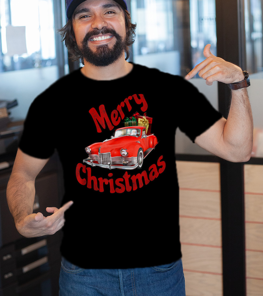 Merry Christmas Classic Car With Presents T-Shirt