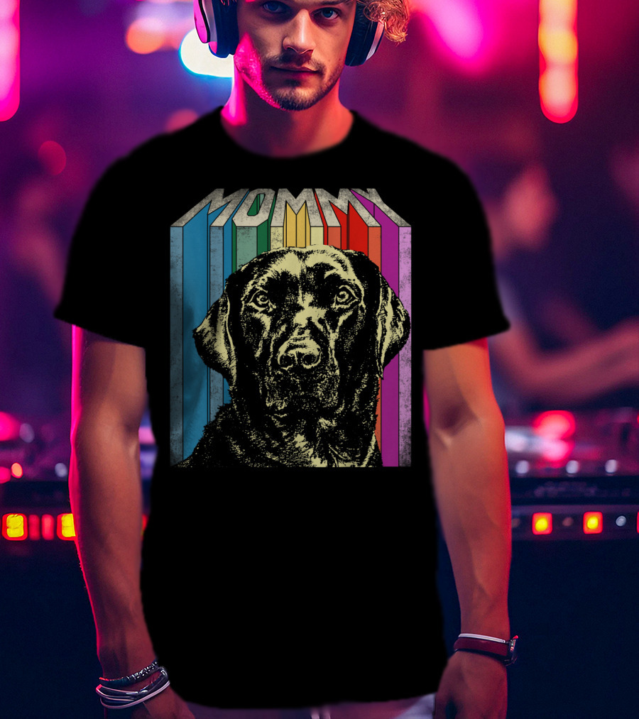 Mommy Labrador Colorful Retro T-Shirt
