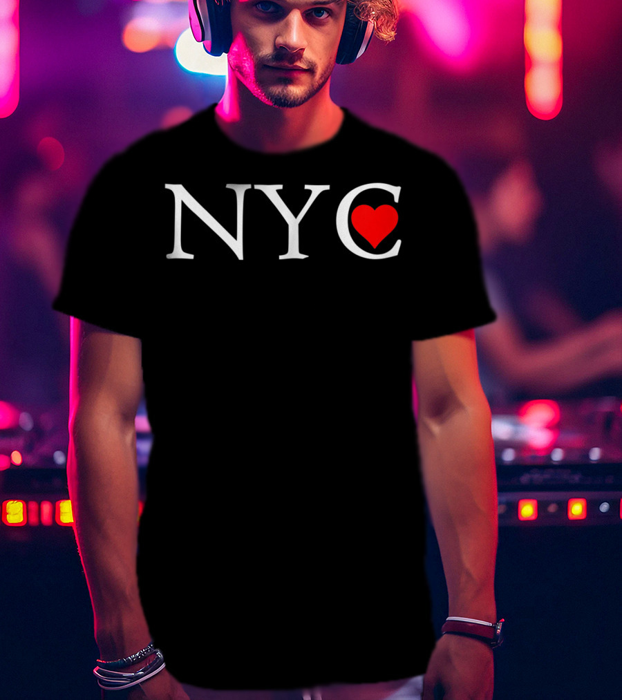 NYC Classic Red Heart Trendy New York CP T-Shirt
