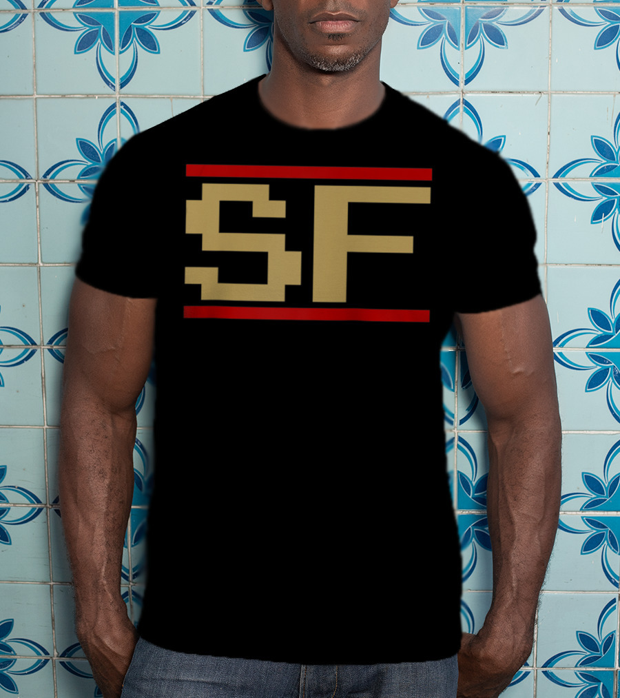 San Francisco SF Classic Football Video Game Font MK T-Shirt