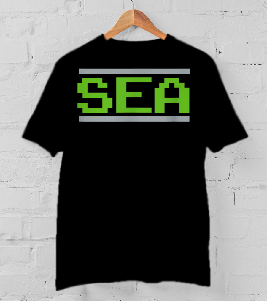 Seattle Football Classic Sea Video Game Font T-Shirt