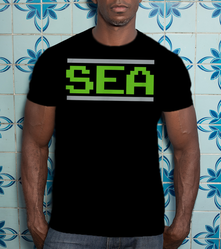 Seattle Football Classic Sea Video Game Font T-Shirt