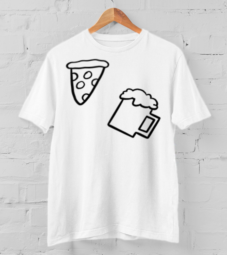 Simple Best Casual Beer And Pizza Icons T-Shirt