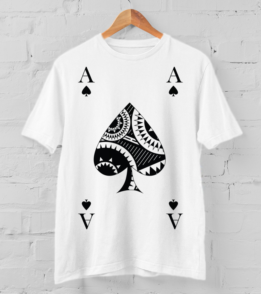 Ace Of Spades Poker Card Pattern Luck Winner T-Shirt