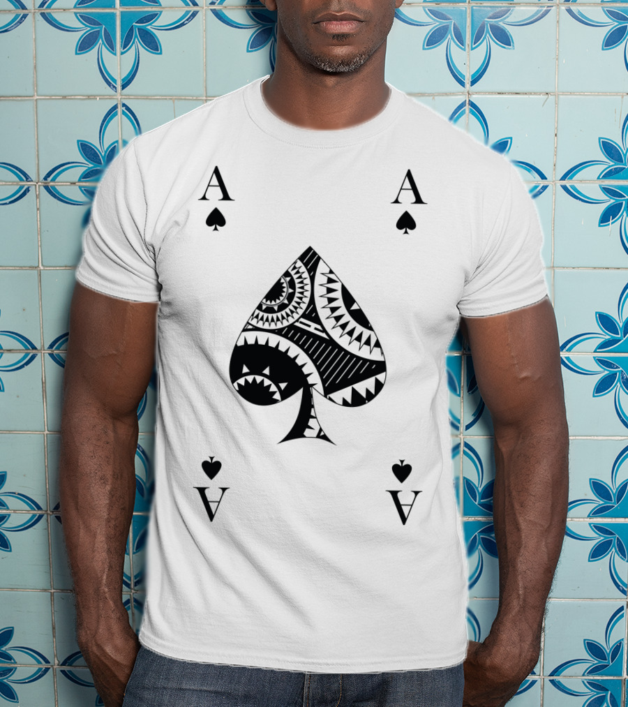 Ace Of Spades Poker Card Pattern Luck Winner T-Shirt