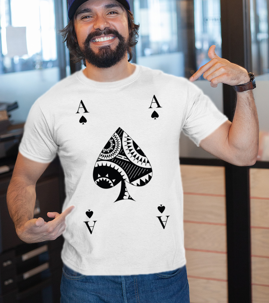 Ace Of Spades Poker Card Pattern Luck Winner T-Shirt