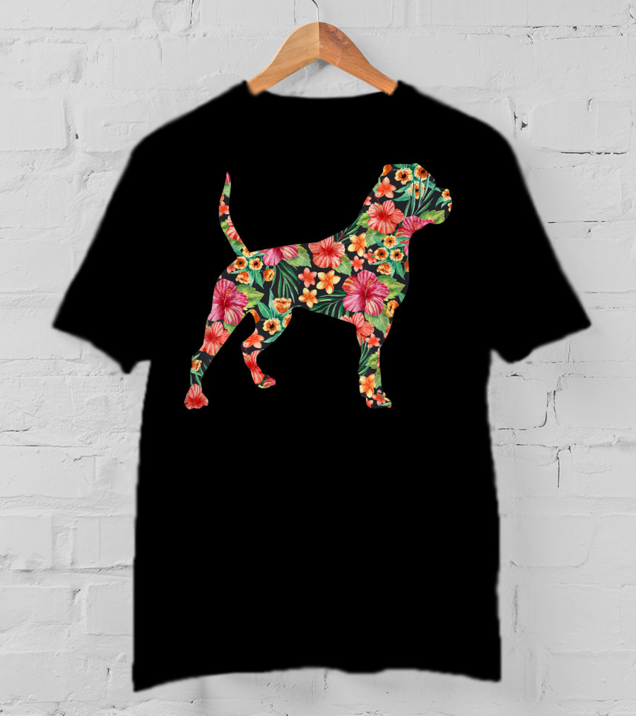 American Bulldog Tropical Floral T-Shirt
