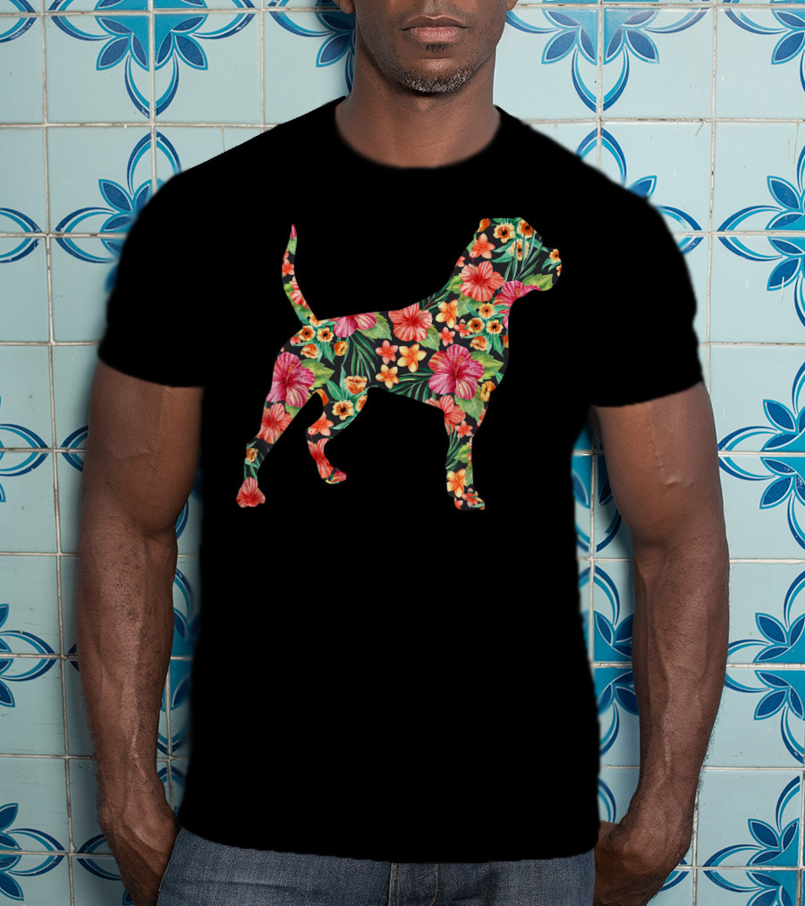 American Bulldog Tropical Floral T-Shirt