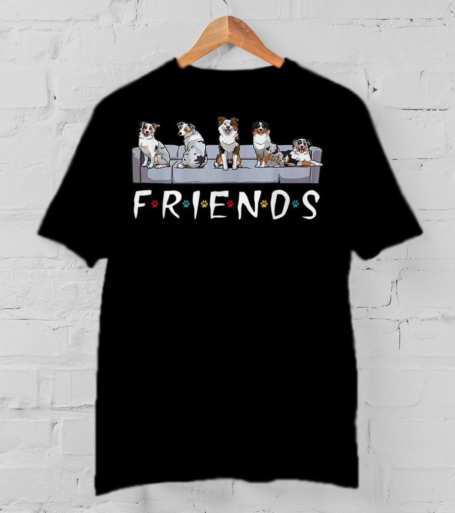 FRIENDS Australian Shepherds On Couch T-Shirt