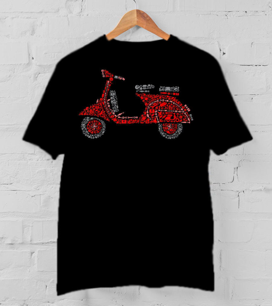 Battery Oil Key Meter Wrench Tools Red Scooter T-Shirt