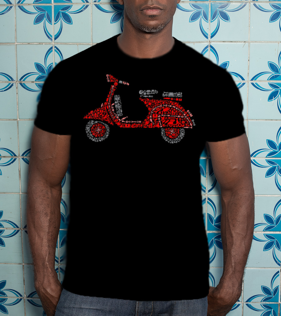 Battery Oil Key Meter Wrench Tools Red Scooter T-Shirt