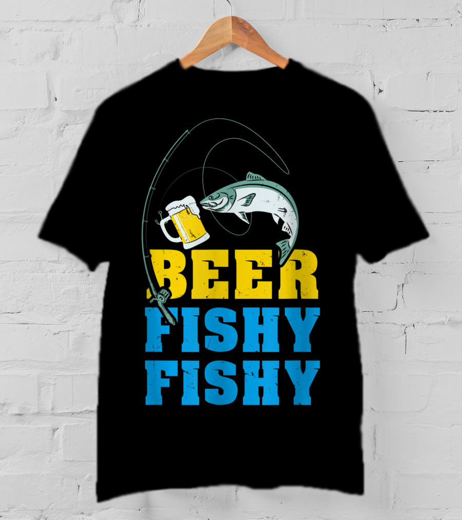 Beer Fishy Fishy Funny Drinking And Fishing Rod Fish Beer Mug T-Shirt