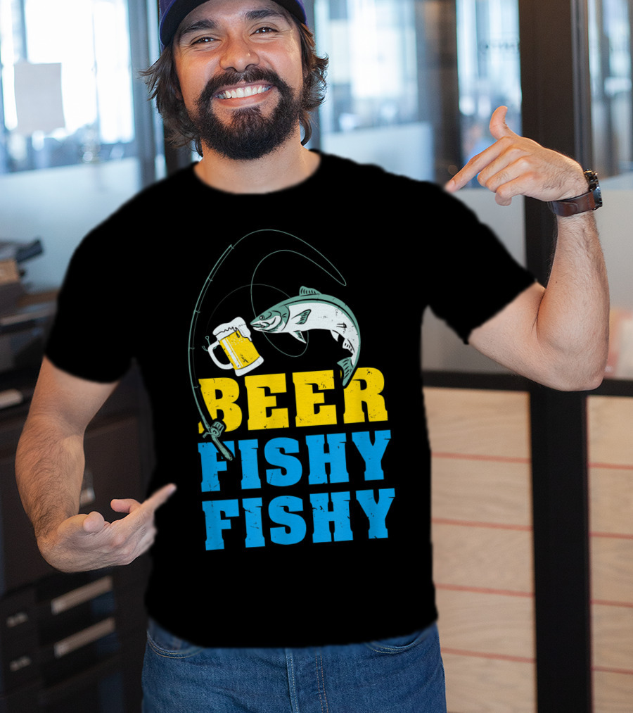 Beer Fishy Fishy Funny Drinking And Fishing Rod Fish Beer Mug T-Shirt