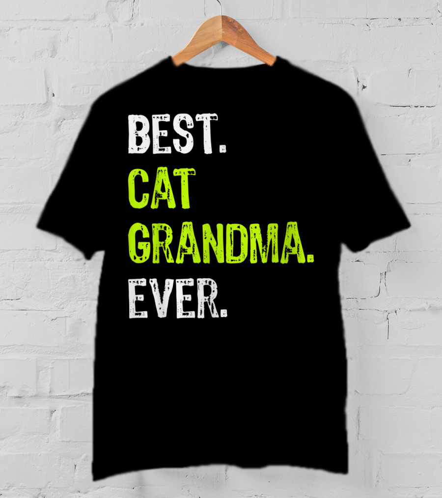 Best Cat Grandma Ever Retro Funny Grandmother T-Shirt