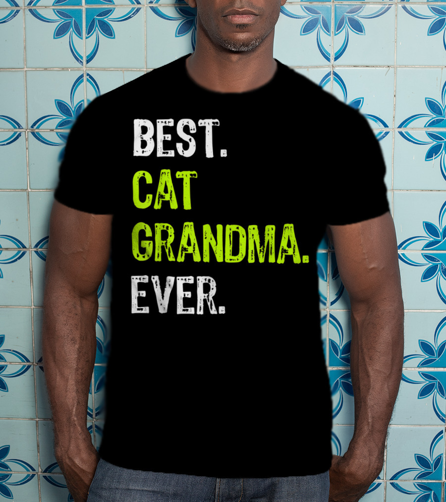 Best Cat Grandma Ever Retro Funny Grandmother T-Shirt