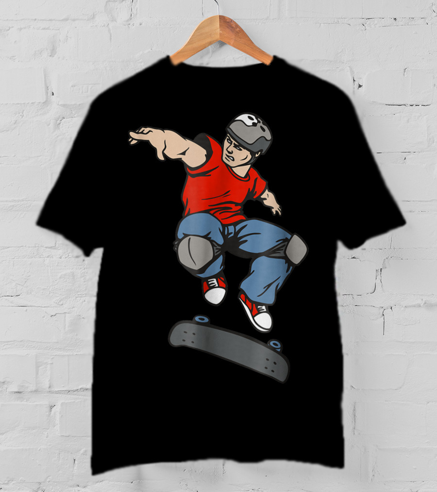 Best Skateboarder Jumping Action Skateboard T-Shirt