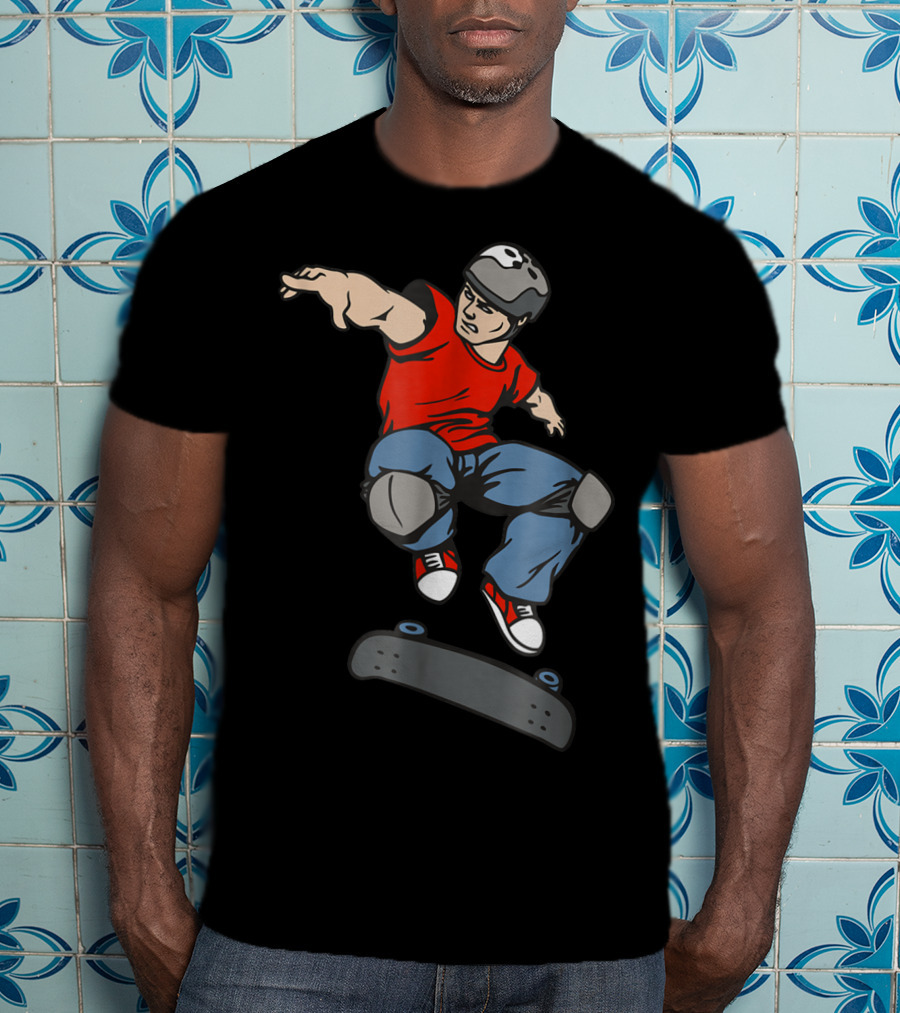 Best Skateboarder Jumping Action Skateboard T-Shirt