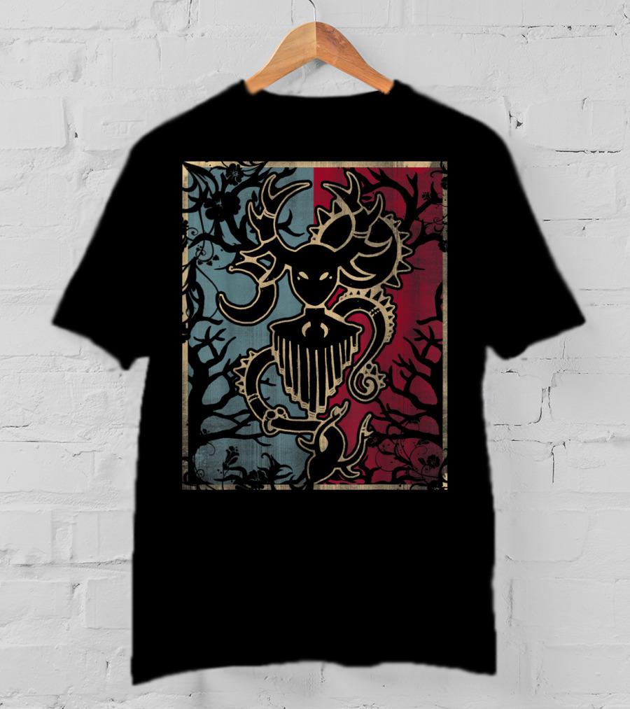 Cernunnos Horned God Celtic Pagan Mythology Symbol On Dual-Tone Background T-Shirt