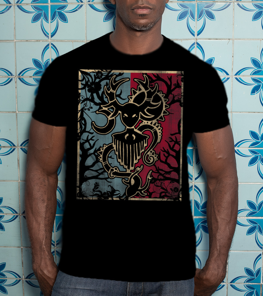 Cernunnos Horned God Celtic Pagan Mythology Symbol On Dual-Tone Background T-Shirt