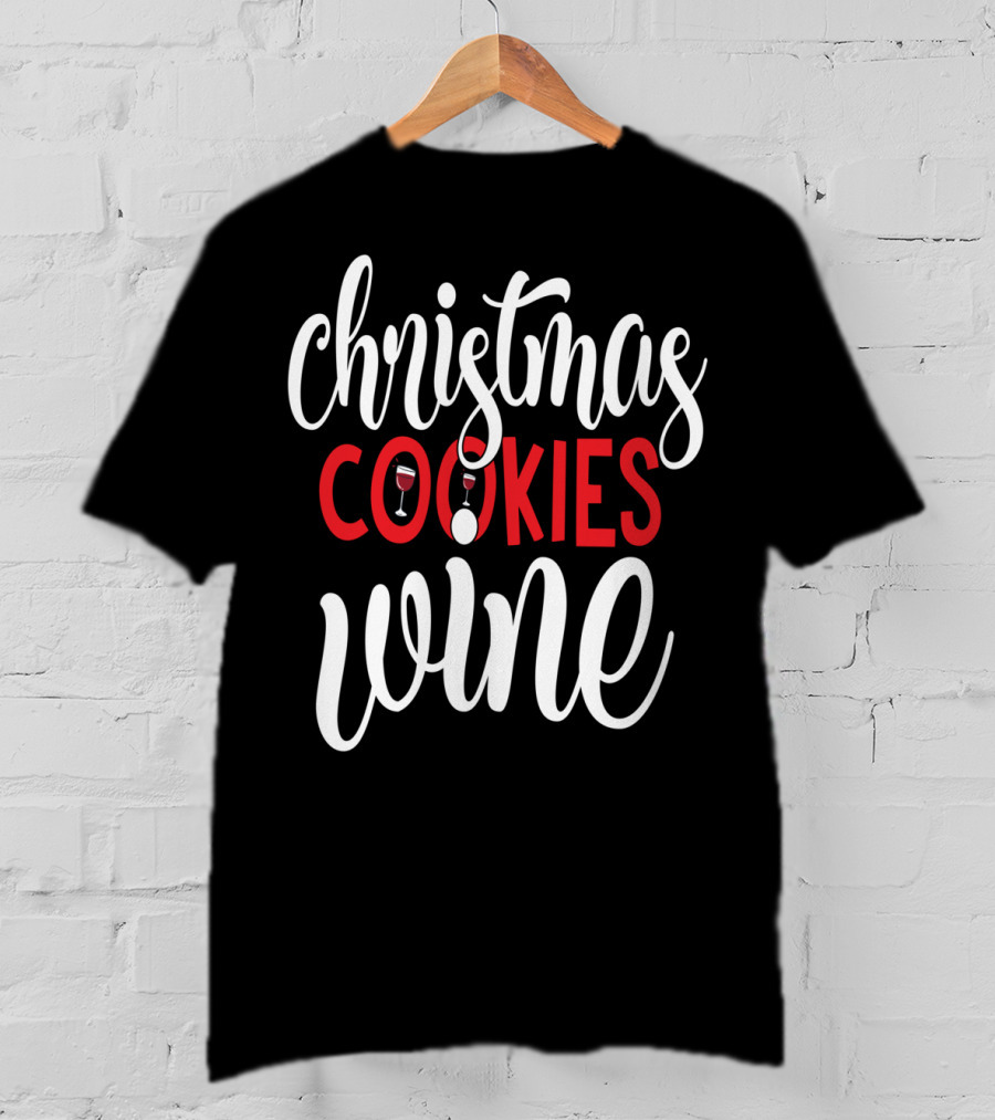 Christmas Cookies Wine Glass Holiday T-Shirt