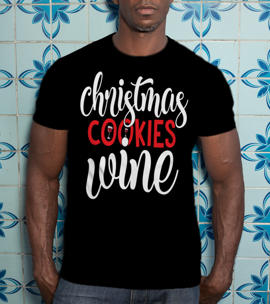 Christmas Cookies Wine Glass Holiday T-Shirt
