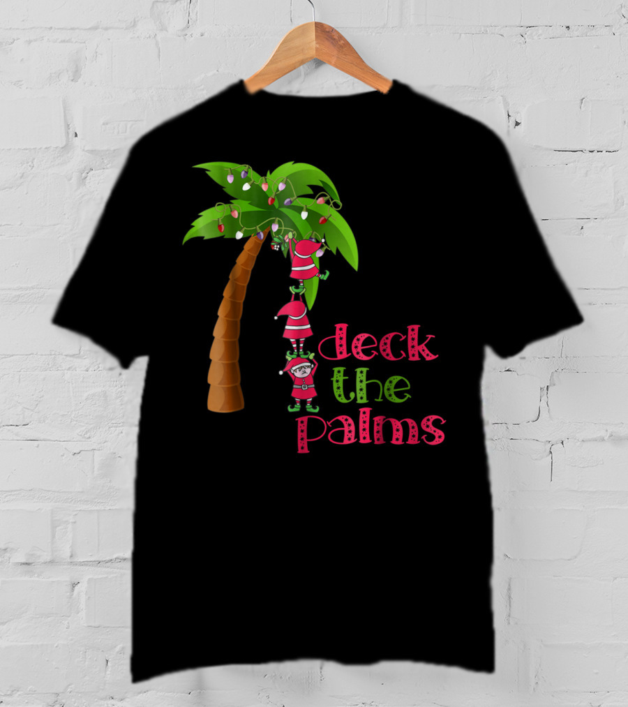 Deck The Palms Christmas In July Beach Cruise T-Shirt