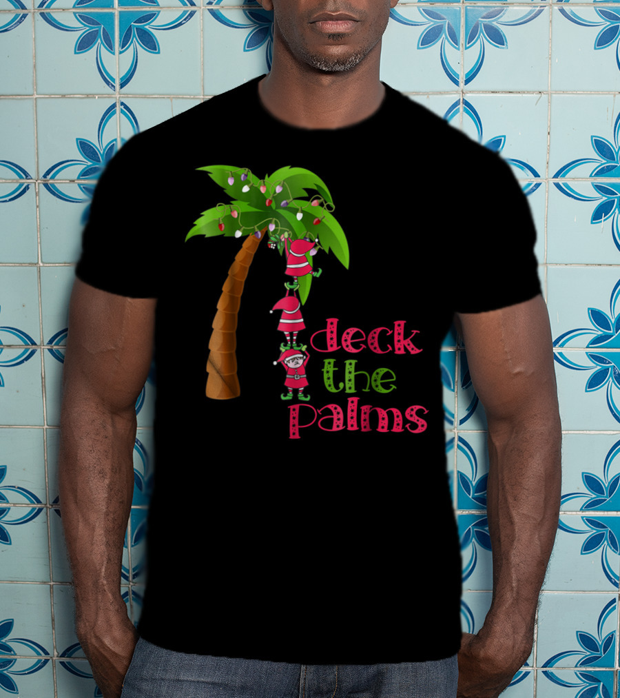 Deck The Palms Christmas In July Beach Cruise T-Shirt
