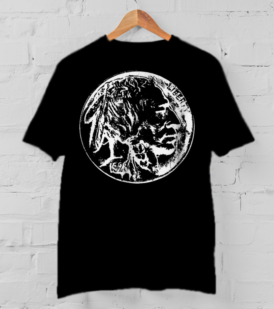 1926 Buffalo Nickel Coin Collector Native American Profile T-Shirt