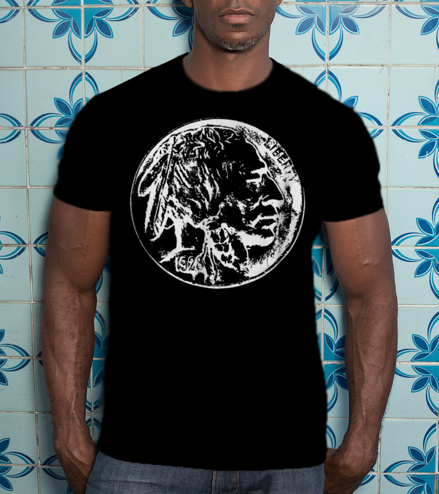 1926 Buffalo Nickel Coin Collector Native American Profile T-Shirt