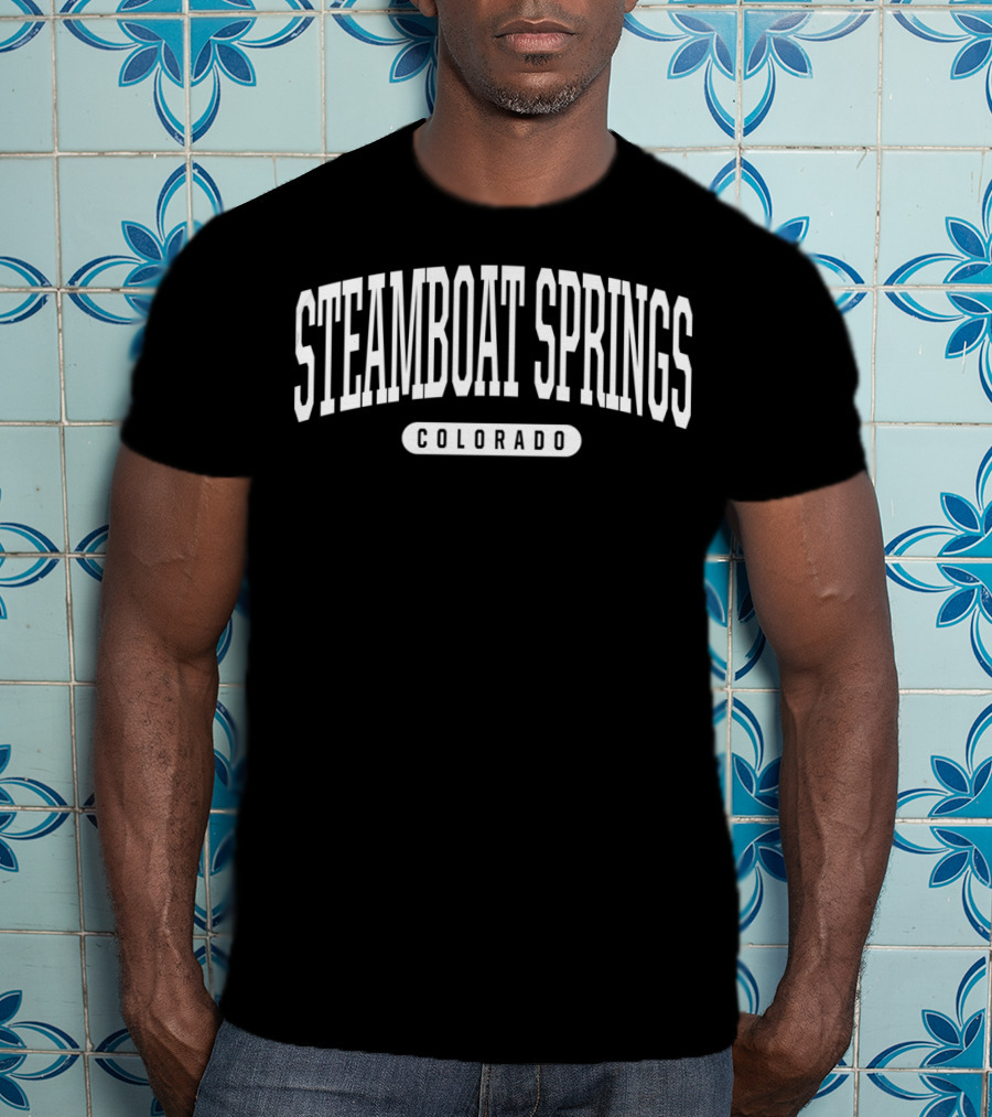 Steamboat Springs Colorado College Style Classic Arch Text T-Shirt