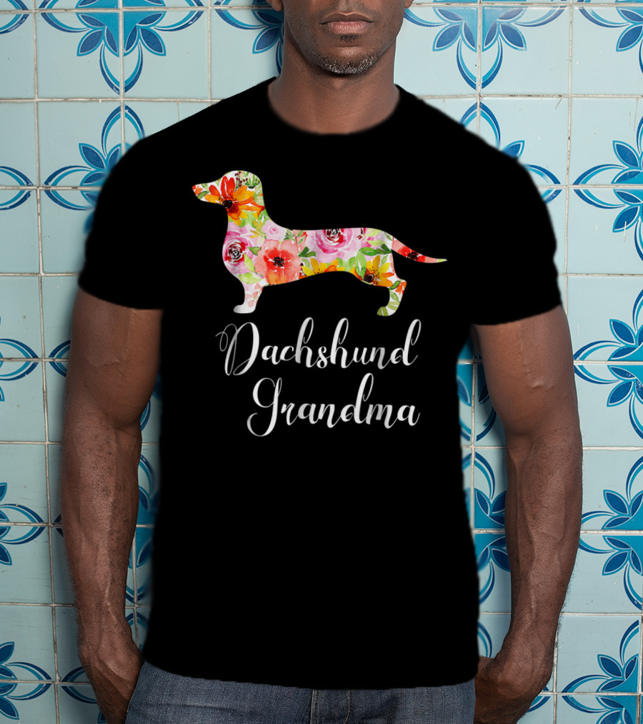 Dachshund Grandma Floral Dog Lover's Funny T-Shirt