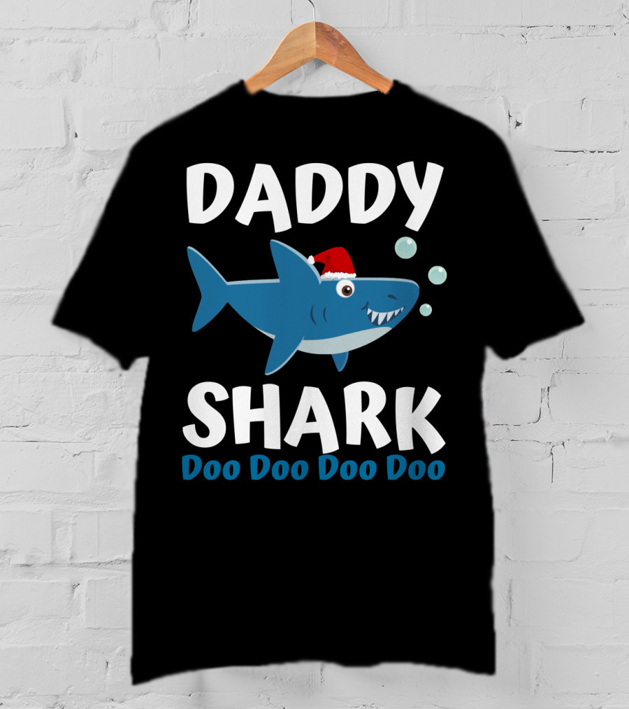 Daddy Shark Doo Doo Doo Doo Christmas Family Shark T-Shirt