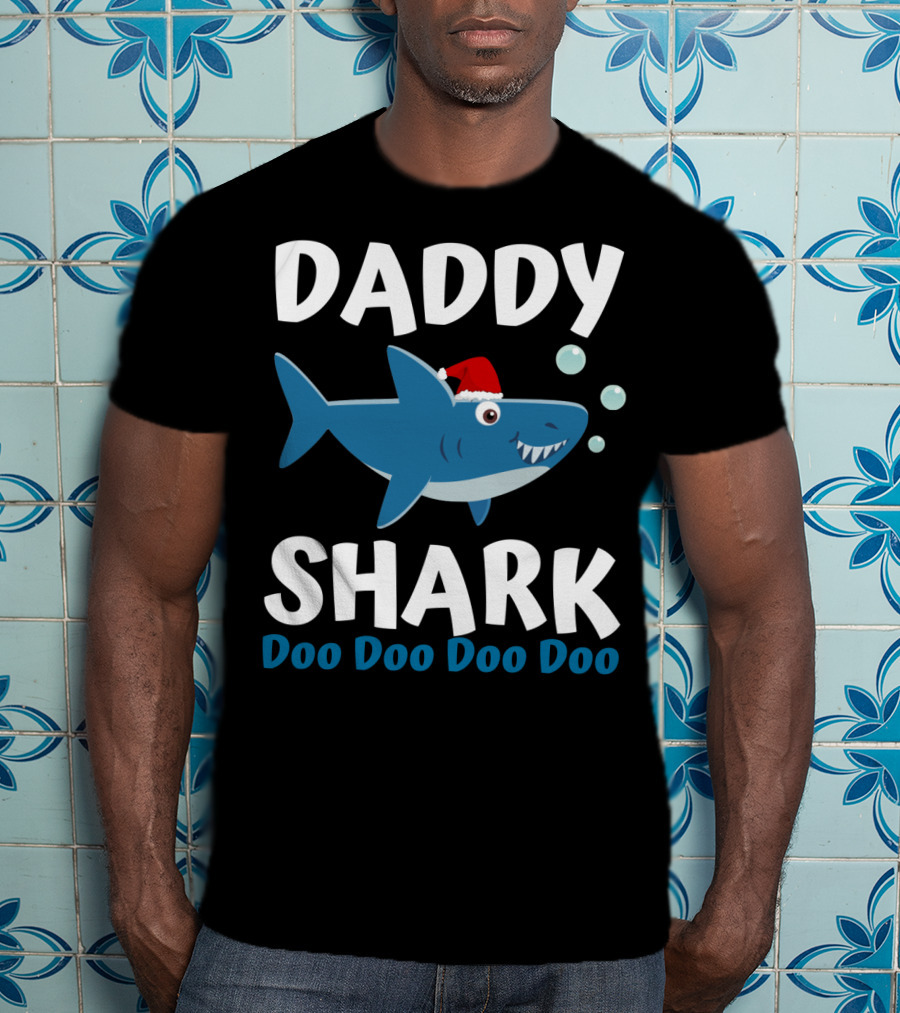 Daddy Shark Doo Doo Doo Doo Christmas Family Shark T-Shirt