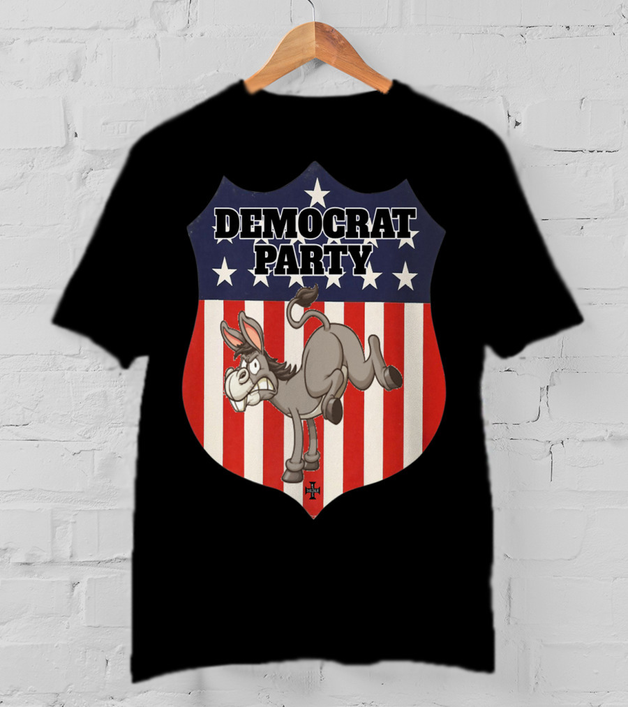Democrat Party Shield Stars And Stripes Donkey T-Shirt