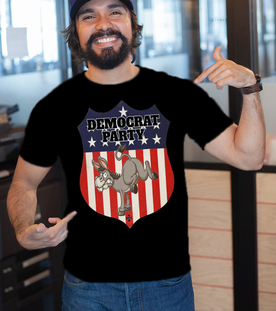 Democrat Party Shield Stars And Stripes Donkey T-Shirt