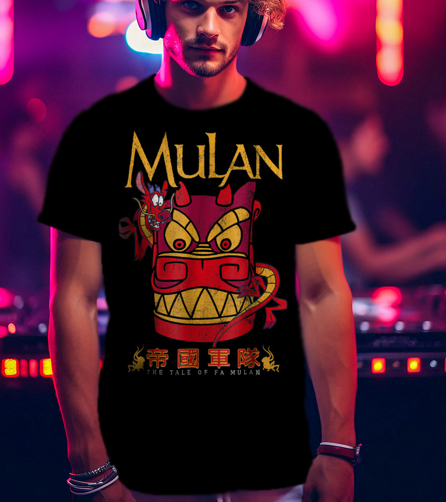 Mulan Mushu Dragon The Tale Of Fa Mulan Stone Head T-Shirt
