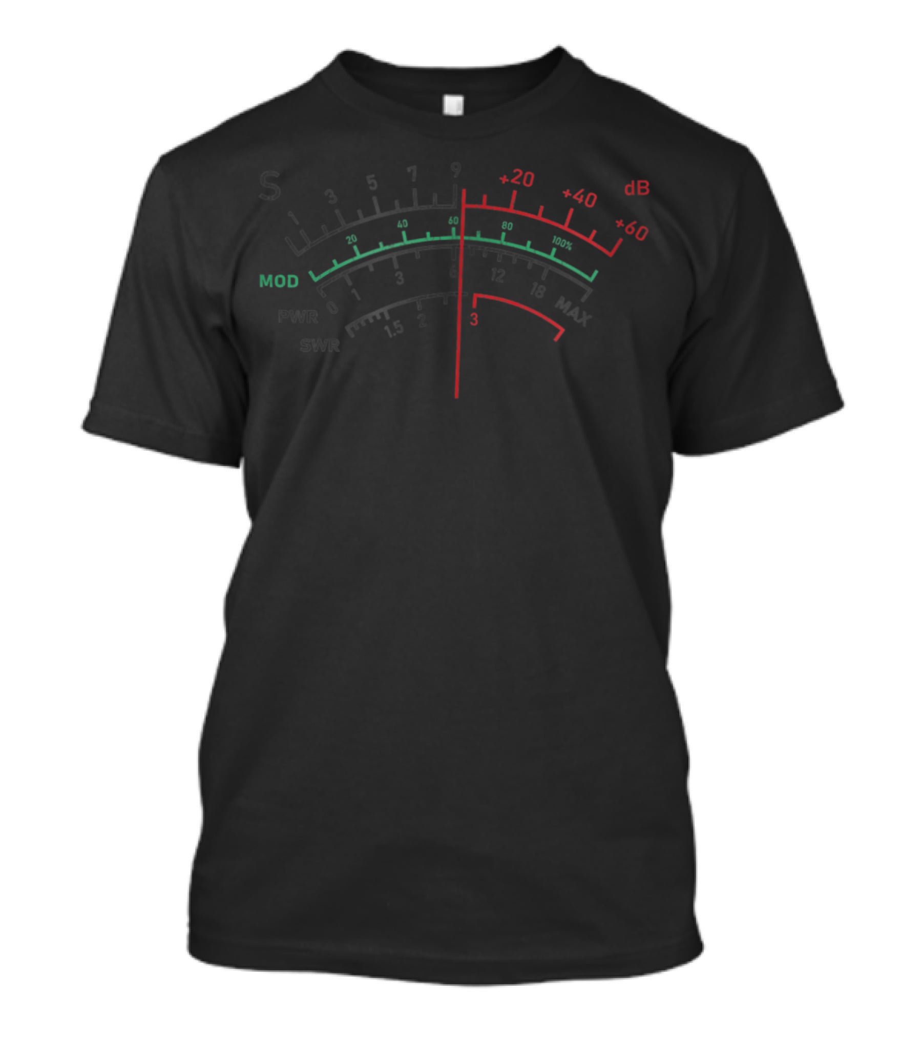 Distressed SWR Meter MOD PWR DB Max Amateur Ham Radio T-Shirt