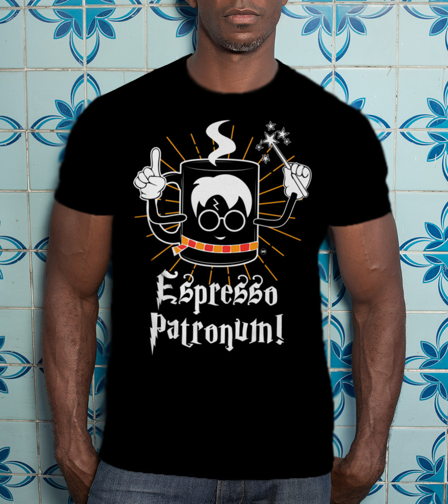 Espresso Patronum Mug Magic Wand Stars Glasses Scar Scarves T-Shirt