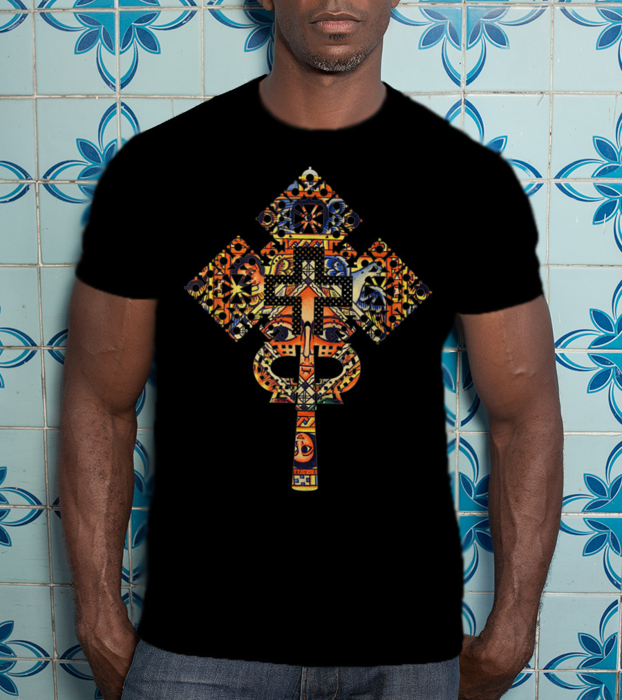 Ethiopian Christian Symbolism Christ In Glory Cross T-Shirt