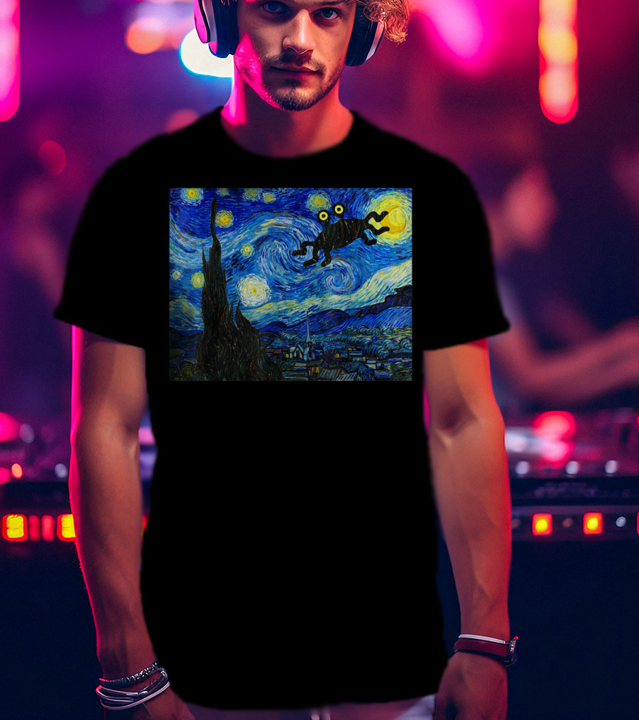 Fsm Flying Spaghetti Monster Pastafarian Starry Night T-Shirt
