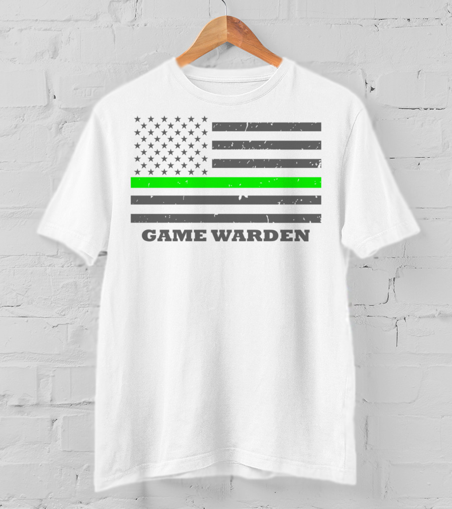 Game Warden Thin Green Line Flag Supporter T-Shirt