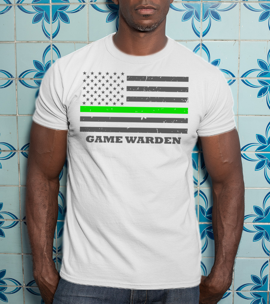 Game Warden Thin Green Line Flag Supporter T-Shirt