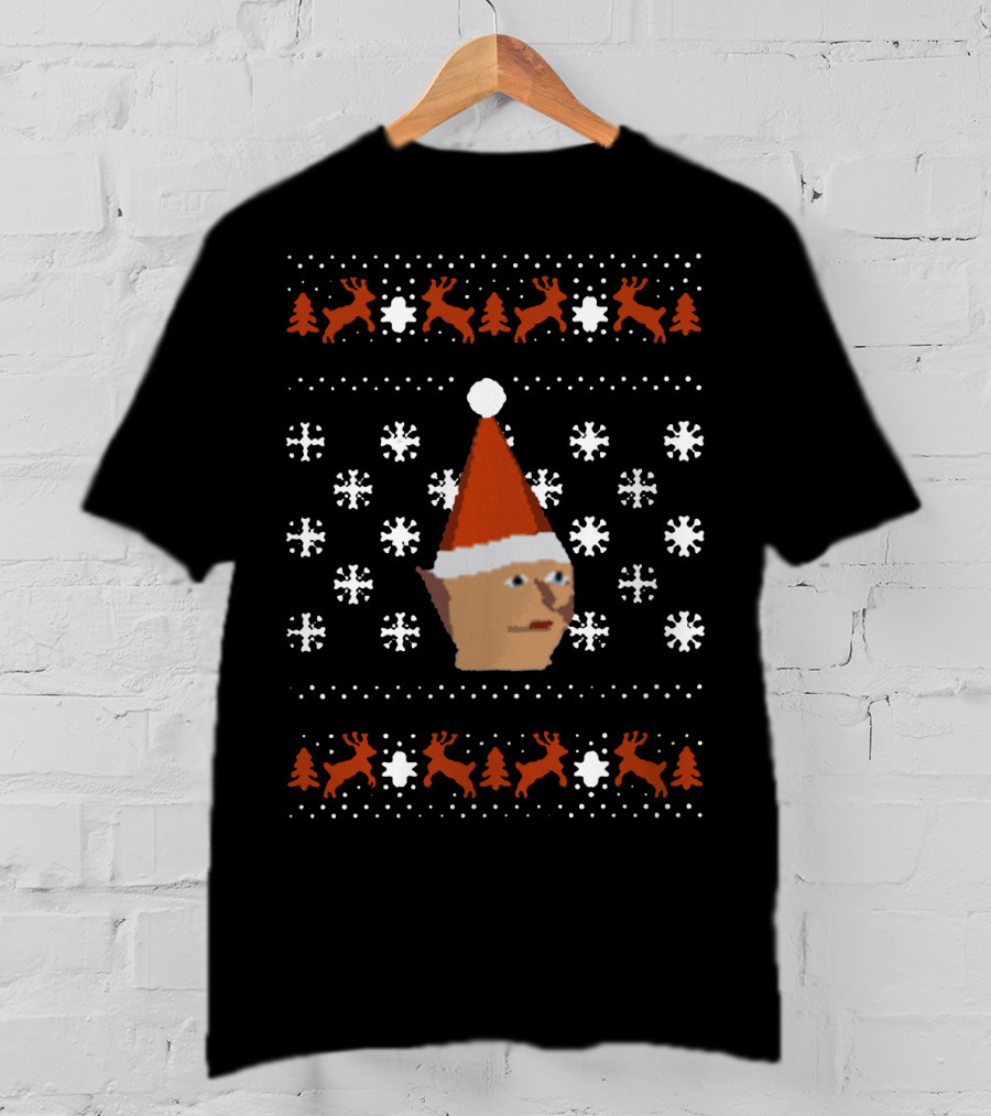 Gnome Child Ugly Christmas Sweater Snowflakes Reindeer Santa Hat T-Shirt