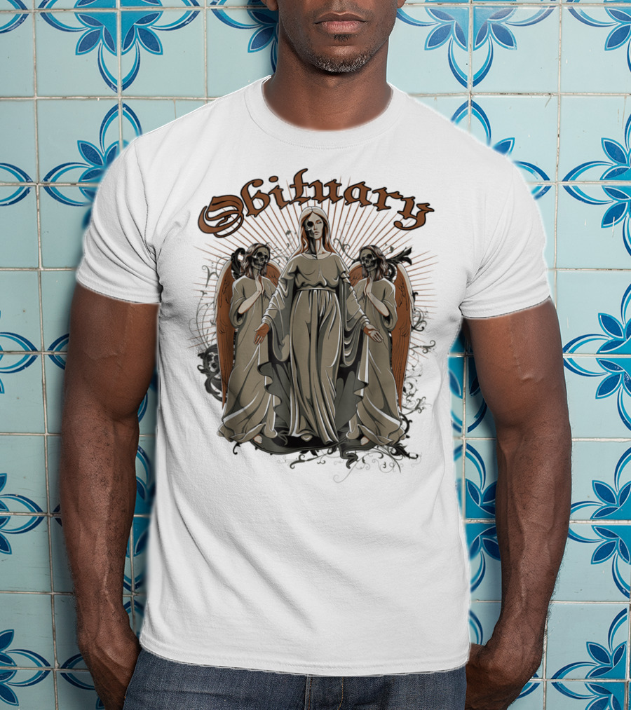 Obituary Halloween Angel Trio With Radiant Wings T-Shirt