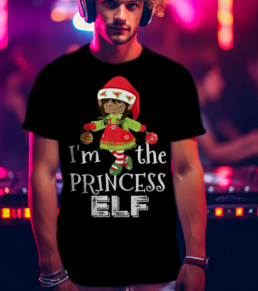 I'm The Princess Elf African American Holiday Festive Cheer T-Shirt