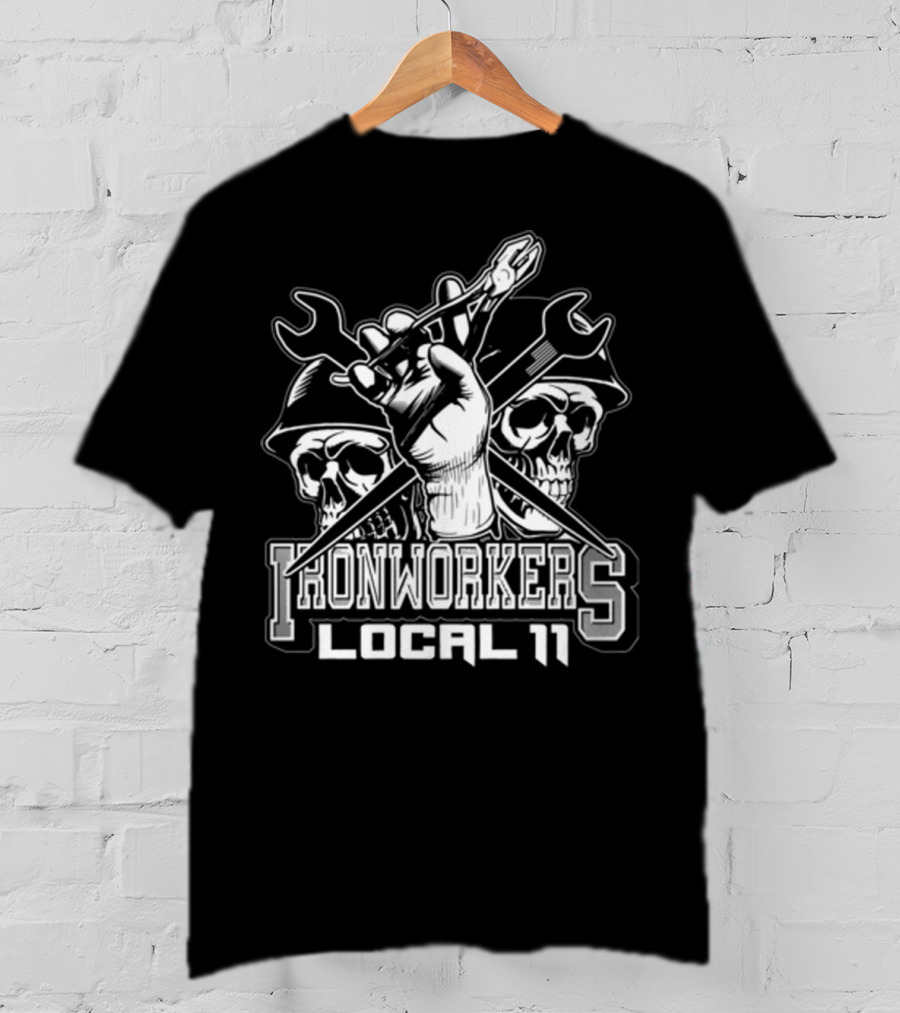 Ironworker Local 11 Newark NJ Skull Spud Ironworkers Local 11 T-Shirt