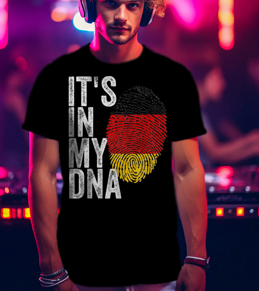 It's In My DNA Fingerprint German Flag Germany Pride T-Shirt